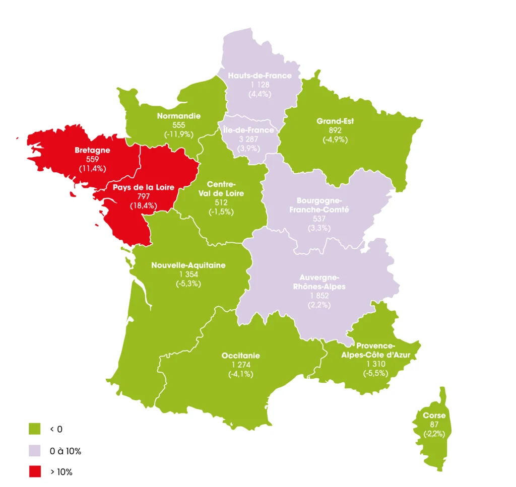 Carte France Defaillance 3e Trimestre 2026