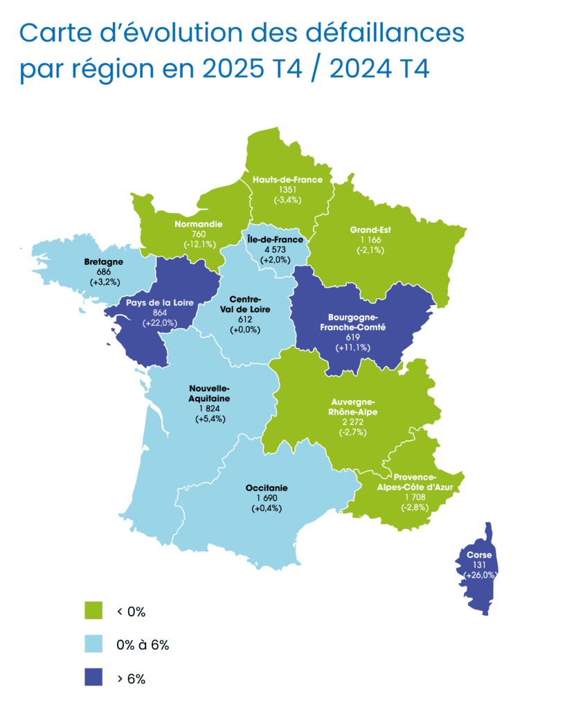 carte defaillances d'entreprises 4eme trimestre bilan 2025